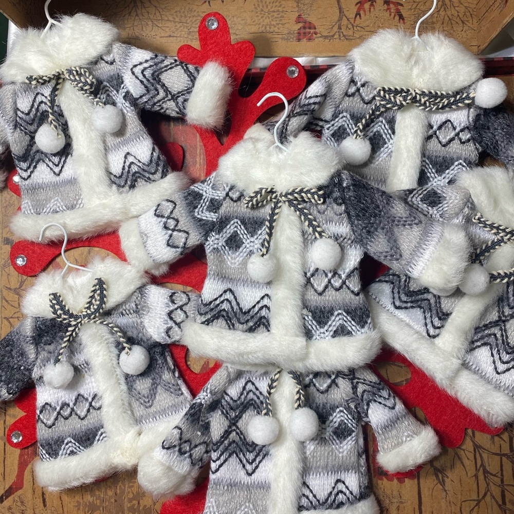 Set of 6, Christmas Sweater Ornaments